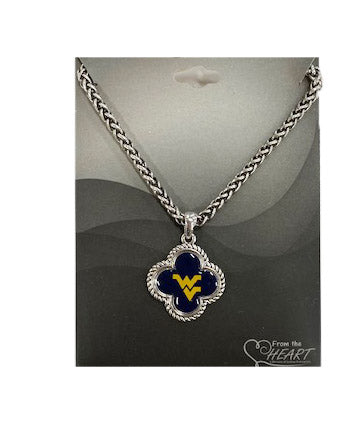 WVU Quatrefoil Necklace
