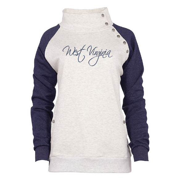 WVU Funnel Neck Fleece Quarter Snap