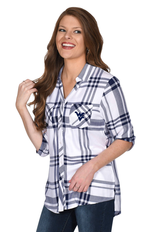 WVU Satin Weave Plaid