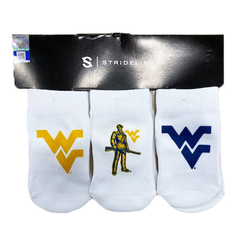 WVU 3 Pack of Baby Socks