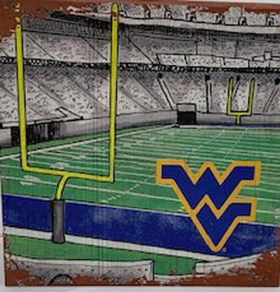 WVU Football Field Wood Stadium Block