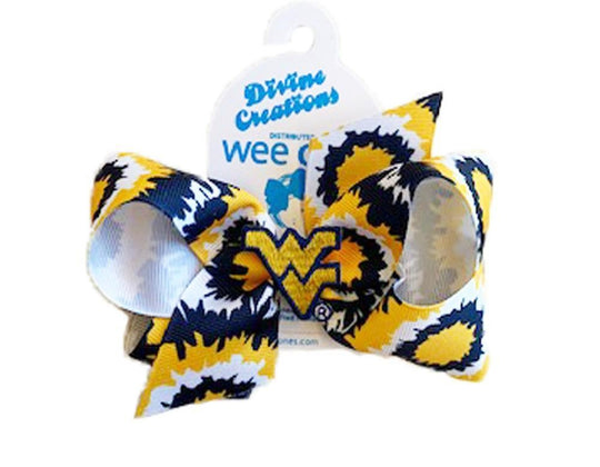 WVU Medium Tie Dye Bow