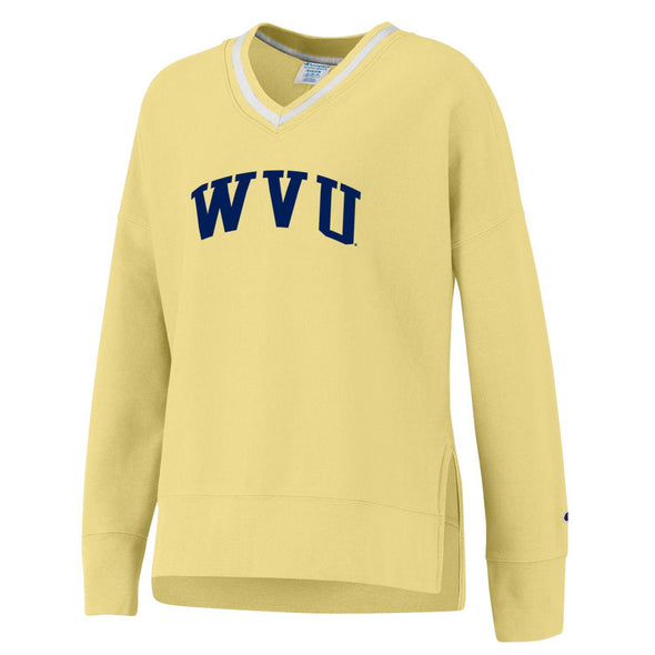 WVU Womens Vintage Wash Crew