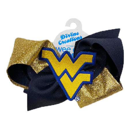 WVU King Glitter Bow