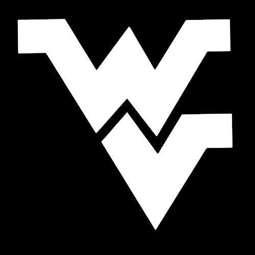 WVU White Flying WV Decal