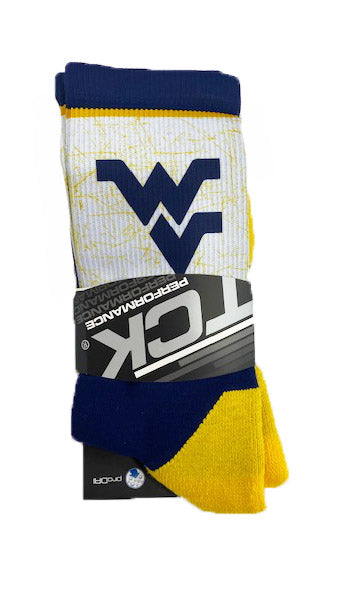 WVU Distressed Dyed Socks