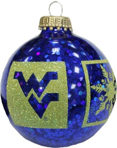 WVU Glitter Snowflake Ornament
