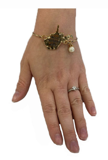WVU West Virginia Girl Bangle Bracelet