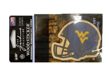 WVU Helmet Wooden Sticker