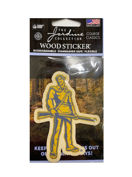 WVU Mountaineer Wooden Sticker
