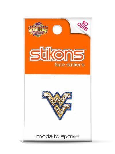 WVU Rhinestone Face Sticker