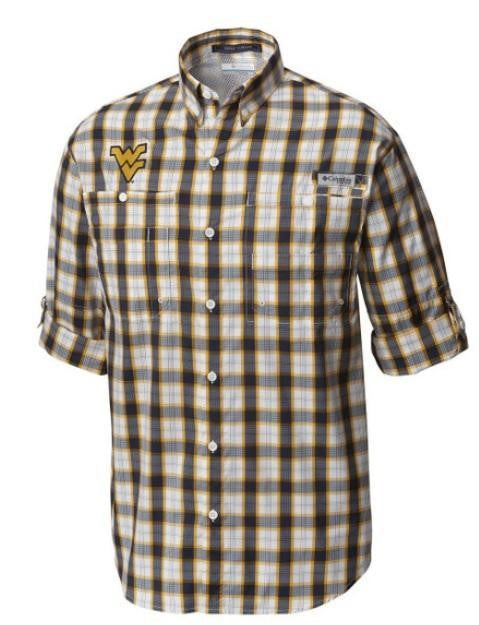 pfg dress shirts Men's Columbia PFG Navy Notre Dame Fighting Irish Slack Tide Camp Button-Up  Shirt