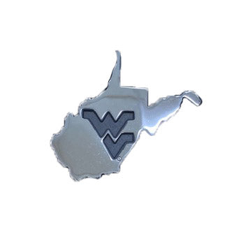 WVU State Outline Chrome Emblem
